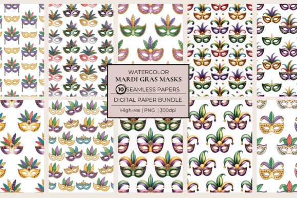 Download Mardi Gras Masks Seamless Papers - Seamless paper Collection