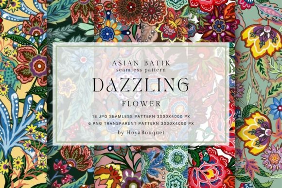 Download Asian Batik Dazzling Flower Pattern - Dazzling Collection