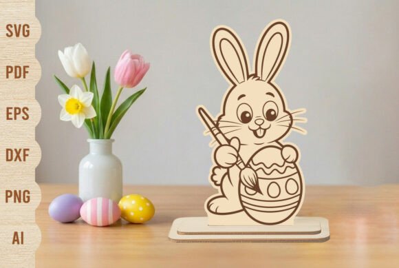 Download LaserCut Easter Egg Painting Bunny Stand - Paint Collection